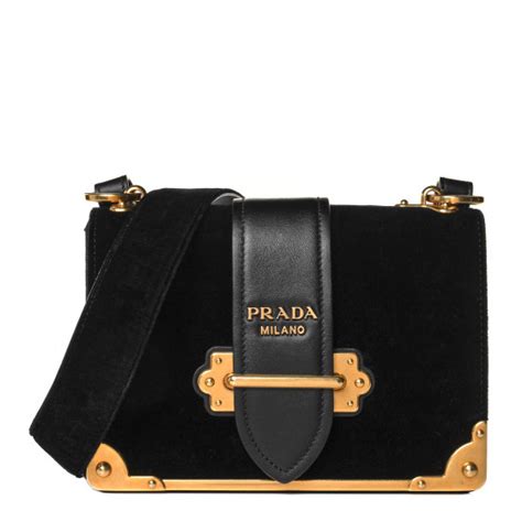 prada cahier color block black velvet|PRADA Velvet City Calfskin Cahier Bag Black .